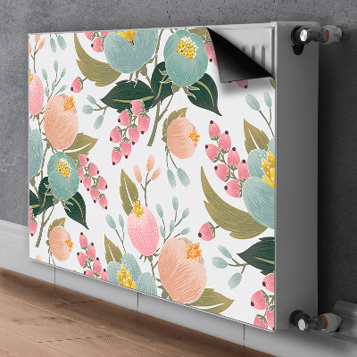 Magnetic radiator cover Painted flowers