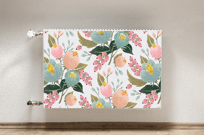 Magnetic radiator cover Painted flowers