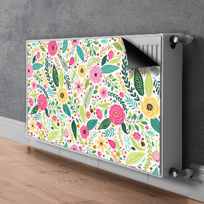 Decorative radiator cover Colorful flowers