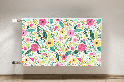 Decorative radiator cover Colorful flowers