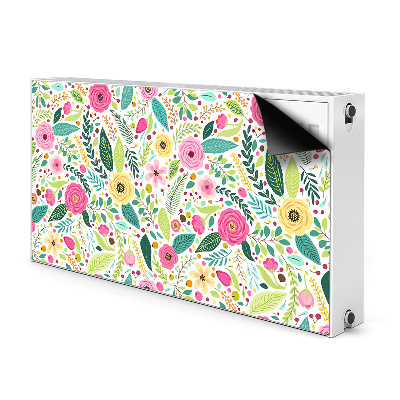 Decorative radiator cover Colorful flowers