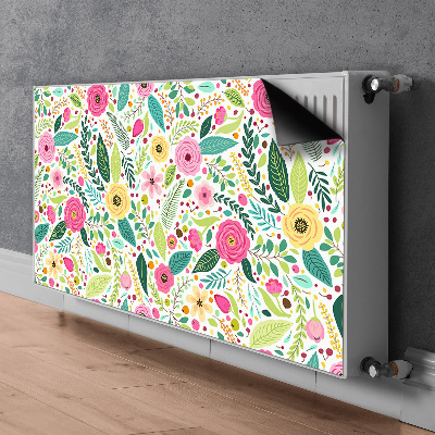 Decorative radiator cover Colorful flowers