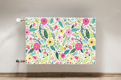 Decorative radiator cover Colorful flowers