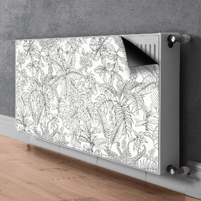 Decorative radiator cover Tropical sketch