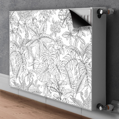 Decorative radiator cover Tropical sketch