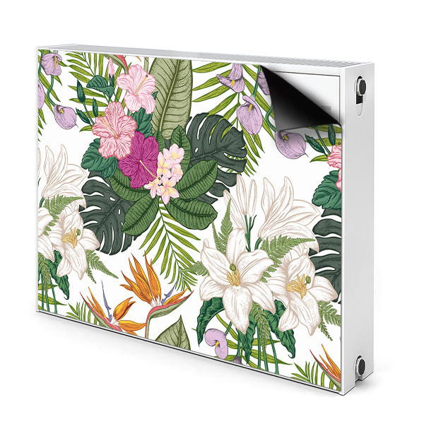 Magnetic radiator mat Exotic flowers