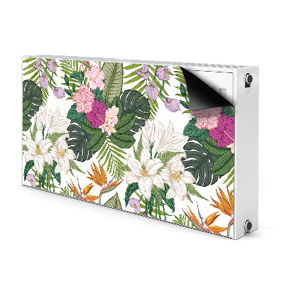 Magnetic radiator mat Exotic flowers