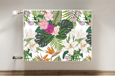 Magnetic radiator mat Exotic flowers