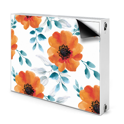 Decorative radiator mat Orange flower