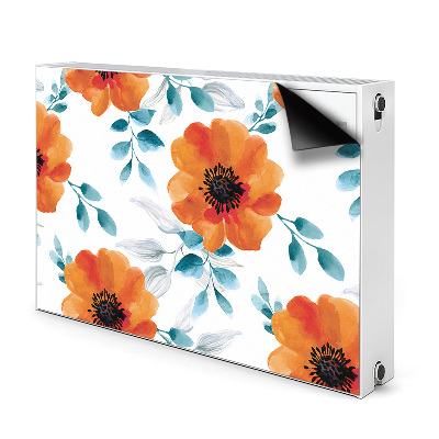 Decorative radiator mat Orange flower