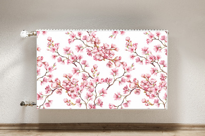 Magnetic radiator mat Pink flowers