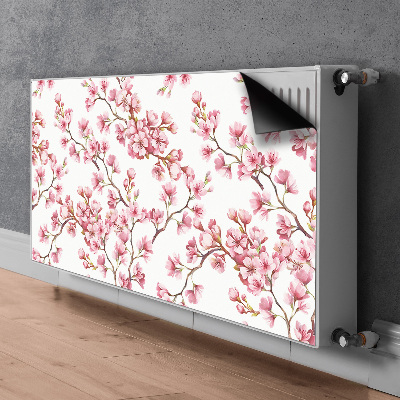 Magnetic radiator mat Pink flowers