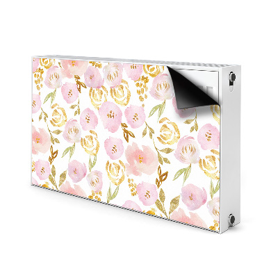 Magnetic radiator mat Pink flowers