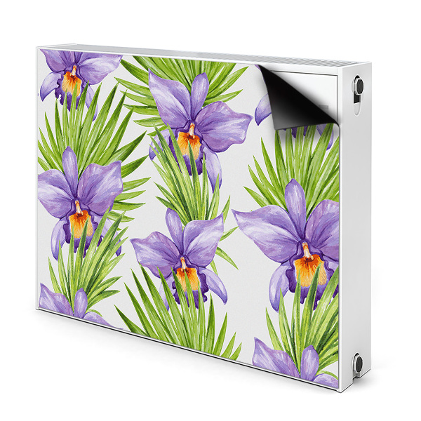 Magnetic radiator mat Purple flowers