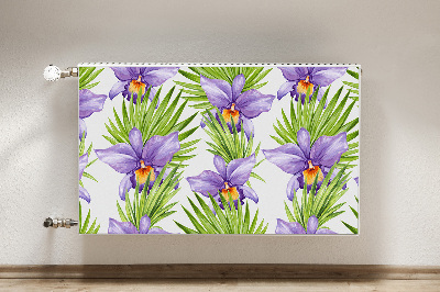 Magnetic radiator mat Purple flowers