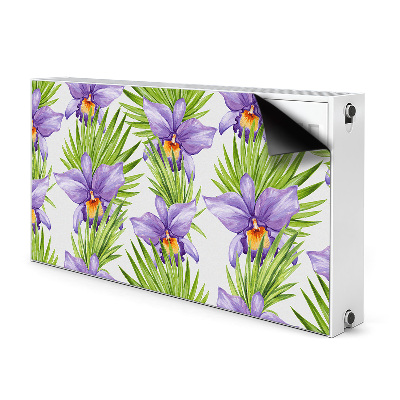 Magnetic radiator mat Purple flowers