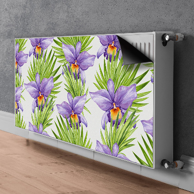 Magnetic radiator mat Purple flowers