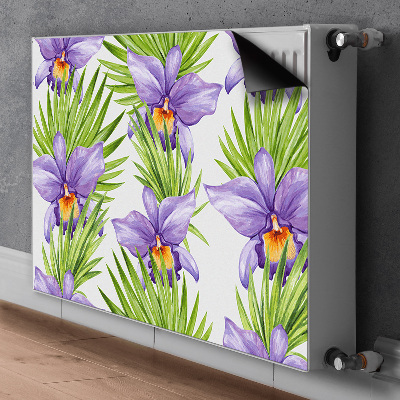 Magnetic radiator mat Purple flowers