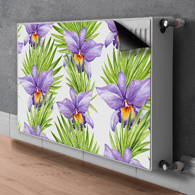 Magnetic radiator mat Purple flowers