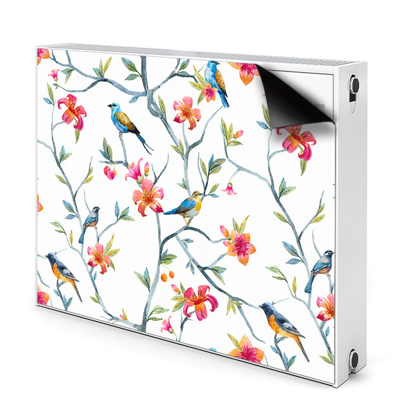 Magnetic radiator mat Birds on branches