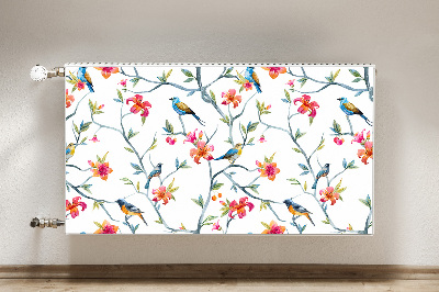 Magnetic radiator mat Birds on branches