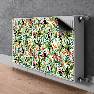 Printed radiator mat Flowers and birds