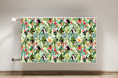 Printed radiator mat Flowers and birds