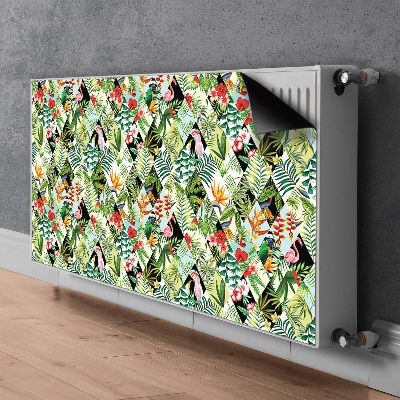 Printed radiator mat Flowers and birds