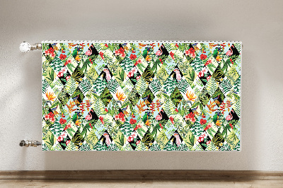 Printed radiator mat Flowers and birds