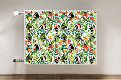 Printed radiator mat Flowers and birds