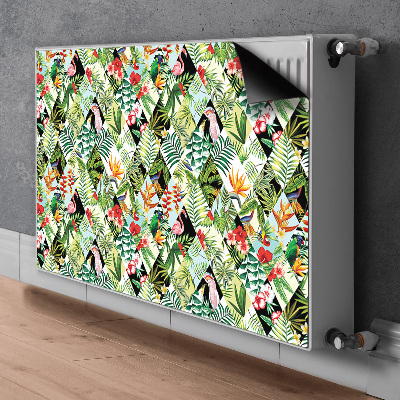 Printed radiator mat Flowers and birds