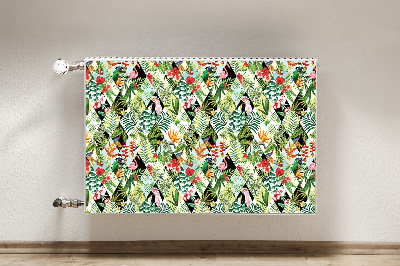 Printed radiator mat Flowers and birds