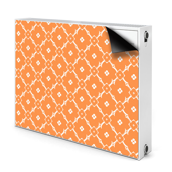 Decorative radiator mat Orange flowers