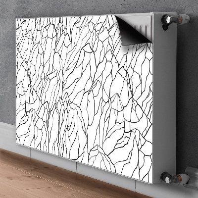 Decorative radiator cover Sketch of the mountain