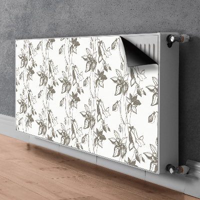 Decorative radiator cover Flower drawing