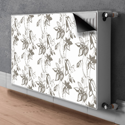 Decorative radiator cover Flower drawing