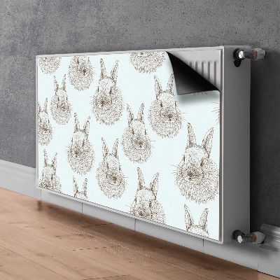 Decorative radiator cover Sketched rabbits