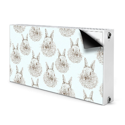 Decorative radiator cover Sketched rabbits