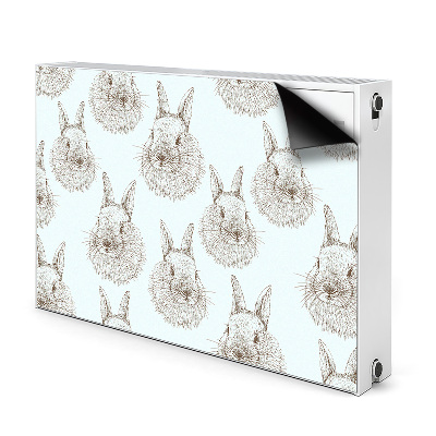 Decorative radiator cover Sketched rabbits