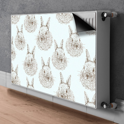 Decorative radiator cover Sketched rabbits