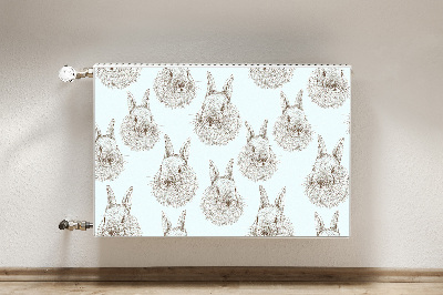 Decorative radiator cover Sketched rabbits