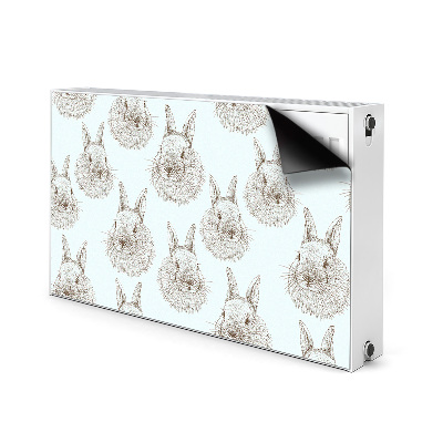 Decorative radiator cover Sketched rabbits