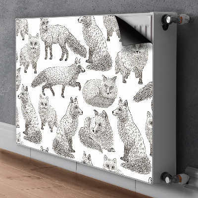 Magnetic radiator cover Sketched foxes