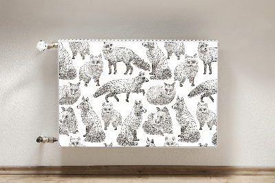 Magnetic radiator cover Sketched foxes