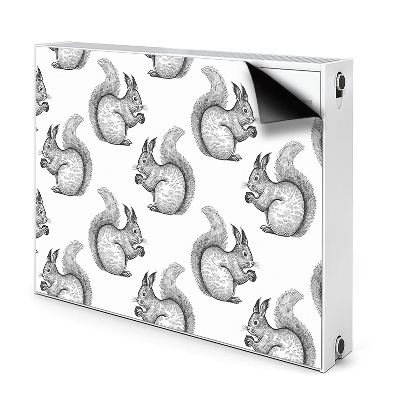 Magnetic radiator mat Squirrel pattern
