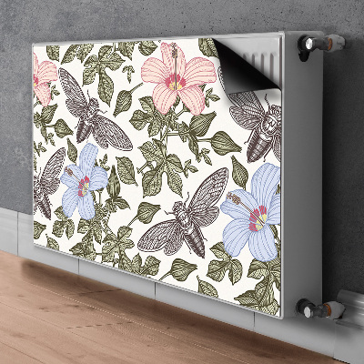 Magnetic radiator cover Butterflies among flowers