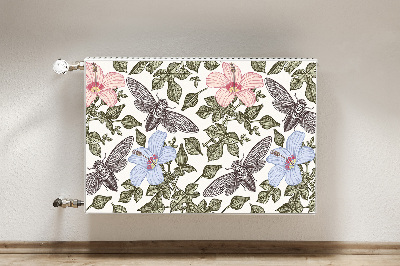 Magnetic radiator cover Butterflies among flowers