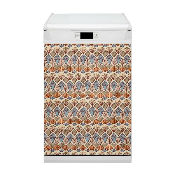 Dishwasher cover magnet brown pattern