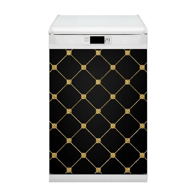 Dishwasher cover magnet Golden diamonds
