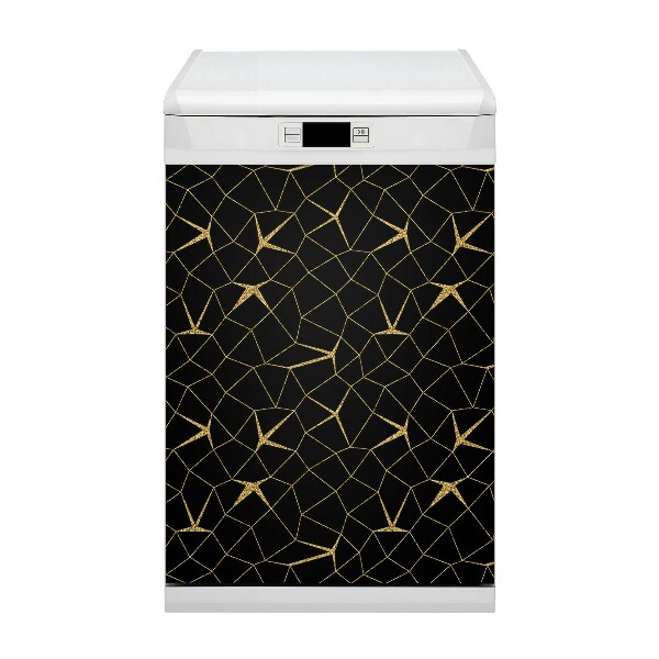 Magnetic dishwasher cover Gold and black mosaic